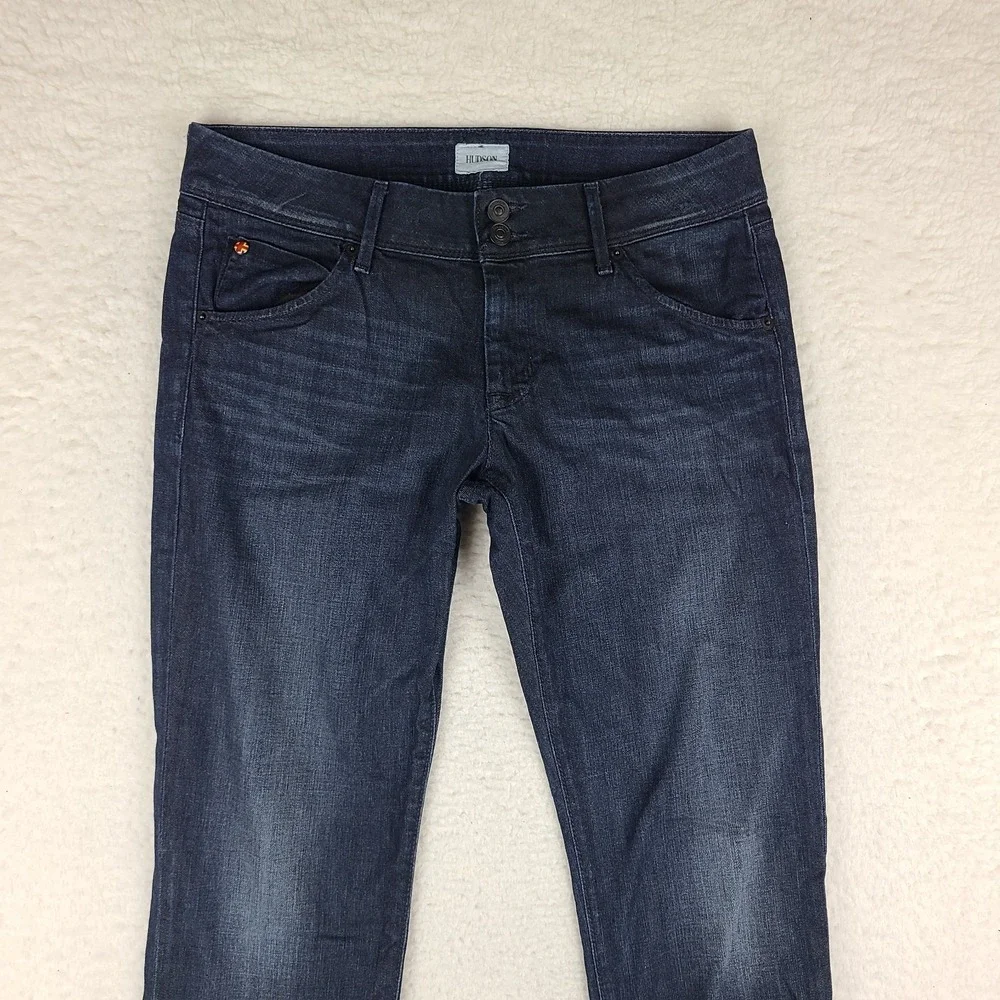 Hudson Jeans Womens 30 Blue Skinny‎ Flap Pocket Barn Dark Wash Denim